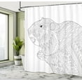 thumbnail image 5 of Ambesonne Groundhog Day Shower Curtain, Zentangle Ornament, 69"Wx75"L, Charcoal Grey and White, 5 of 5