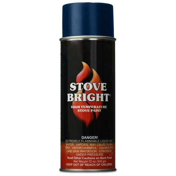 Stove Bright - High Temp Spray Paint | Metallic Blue Spray Paints | Finish For Wood Stoves, Fireplaces, Bbqs, Mufflers | Rust, Scratch & 1200°f Heat Resistant Spray Paint For Metal | 12oz Can