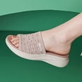 thumbnail image 5 of Dakaela Women's Platform Sandals Comfortable Knit Slip on Walking Shoes Open Toe Arch Support Slides, 5 of 8