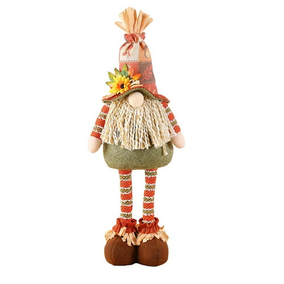 Scarecrow Gnomes Plush, Fall Harvest Decor for Home,Halloween Thanksgiving Harvest Day Scarecrow Telescopic Gnome Doll Ornament