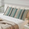 thumbnail image 4 of Teal Blue Striped Body Pillow Covers 20"x60", Farmhouse Stripes Modern Abstract Art Soft Brushed Microfiber Breathable Throw Pillow Covers, Decorative Pillowcase with Zipper for Couch Sofa Bedroom, 4 of 9