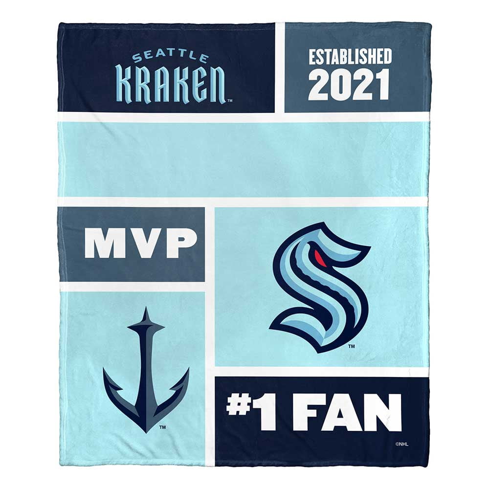 Seattle Kraken NHL Colorblock Personalized Silk Touch Throw Blanket, 50" X 60"