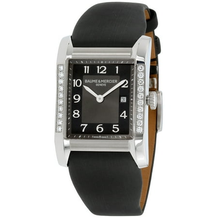 Baume & Mercier Hampton Black Dial Satin Strap Ladies Watch (Best Price Baume Mercier Watches)