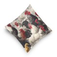 thumbnail image 5 of 18" x 18" Decorative Throw Pillow Soft Double Sided Printed Pillow Cover Decorative with Hidden Zipper Vintage Black and White Chickens, 5 of 7