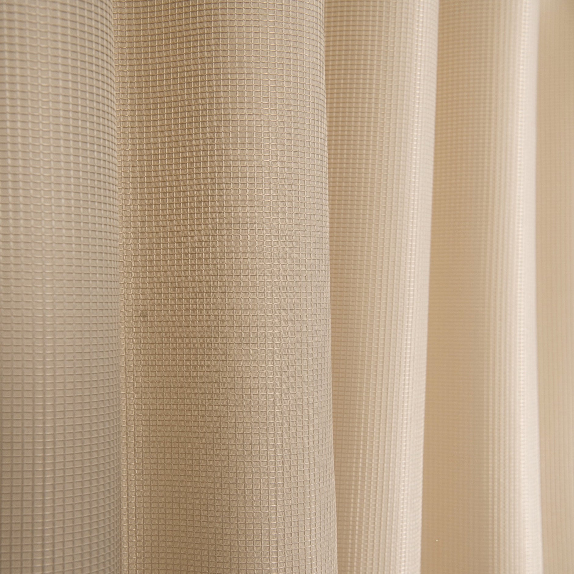 Dainty Home Waffle Weave Textured Fabric Shower Curtain, 70” x 72", Beige