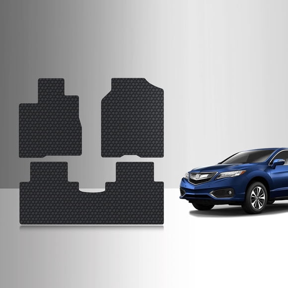 TOUGHPRO Floor Mats Accessories Set for Acura RDX (4 Way) All Weather Heavy Duty (Made in USA) Black Rubber 2013 2014 2015 2016 2017 2018 (Front Row + 2nd Row)