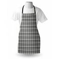 thumbnail image 3 of Abstract Apron Dark Toned Checkered Gaelic Culture Ethnic Symbolic National Pattern, Unisex Kitchen Bib Apron with Adjustable Neck for Cooking Baking Gardening, Charcoal Grey Dimgrey, by Ambesonne, 3 of 3