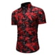 thumbnail image 2 of Cárdigan informal de manga corta con estampado para hombre, camiseta con cuello vuelto, blusa, Tops Pompotops  qyievc215, 2 of 4