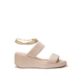 thumbnail image 2 of Cecelia New York BALEVES Taupe Chain Ankle Strap Leather Wedge Platform Sandals, 2 of 6
