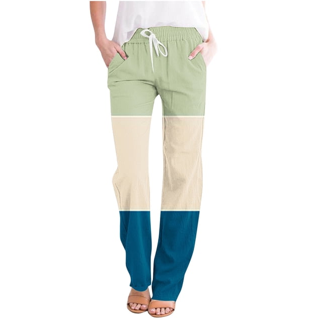 Mefallenssiah Mode Femmes Pantalon Décontracté Imprimé Floral Élastique Ample Jambe Grand Droite