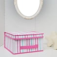 thumbnail image 3 of Laura Ashley  Kids Medium Collapsible Storage Box in Painterly Pink Stripe, 3 of 3