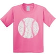 thumbnail image 3 of Inktastic Distressed Baseball in White Youth T-Shirt, 3 of 5