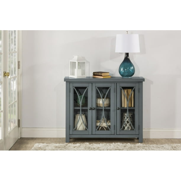 Hillsdale Furniture Bayside Wood 3 Door Console Robin Egg Blue