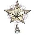 Holiday Time Capiz Gold Circle Tree Topper