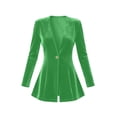 thumbnail image 6 of Yyeselk Women Open Front Velour Cardigan Coat Long Sleeve Button Down Tunic Blazer Cardigans Slim Fit Trendy Elegant Outerwear Green L, 6 of 6