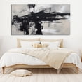 thumbnail image 2 of Large original black and white abstract canvas painting, white 3D textured wall art, custom canvas wall art, modern home decor,(61*122cm)24*48 Inches,Unstretched,Frameless, 2 of 4