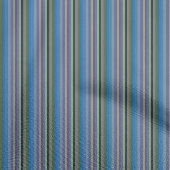 oneOone Polyester Spandex Blue Fabric Stripes Diy Clothing Quilting Fabric Print Fabric By Yard 56 Inch Wide