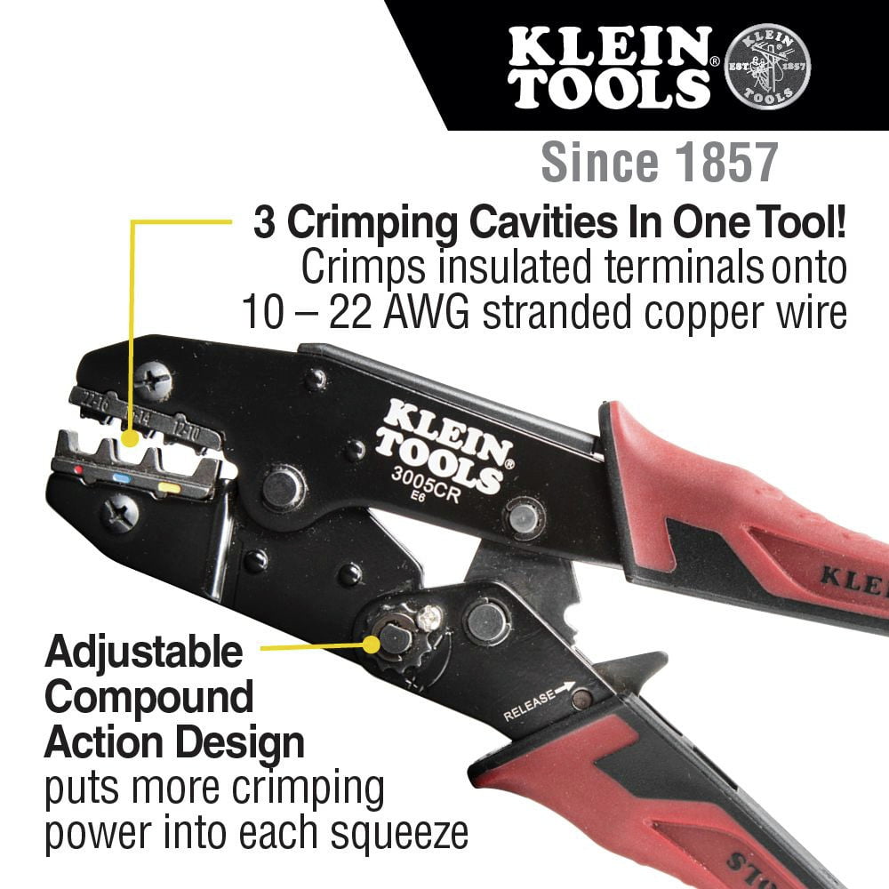 Details about   Insulated Terminals Ratchet Tool Cold Pressing Crimping Pliers  AWG 22-10 