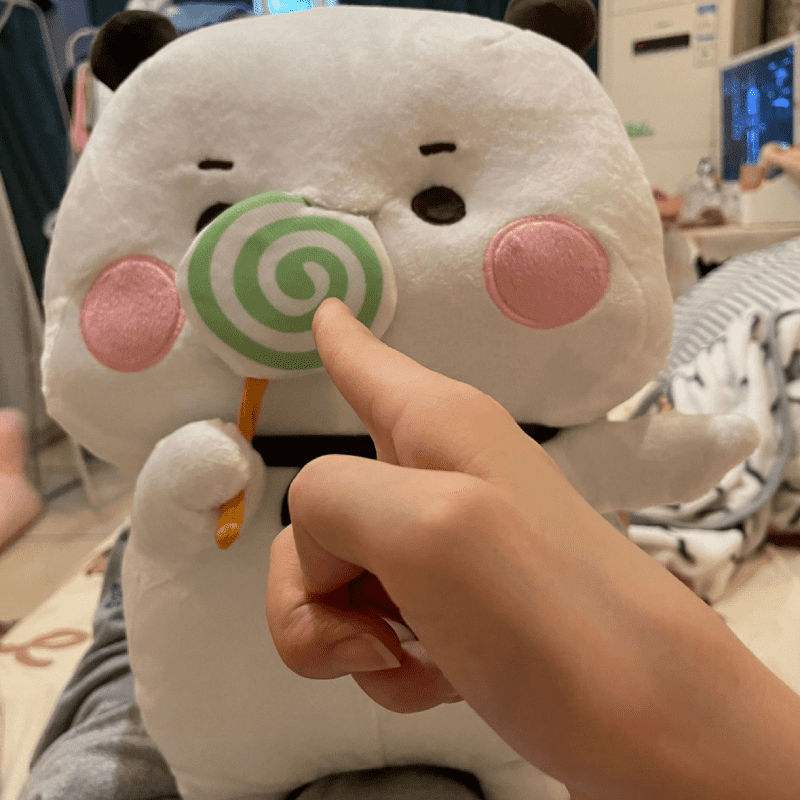 NAVESO 2 Pièces Bubu Dudu Peluche, Oreiller En Peluche Ours, Ours En Peluche Kawaii, Oreiller Animaux En Peluche, Bubu Dudu Plush Toy, Bubu Dudu Figurine, Coussin à Câlin, Peluche Ours Mignon