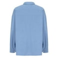 thumbnail image 6 of FITORON Women Casual Jacket- Turndown Collar Comfy Warm Corduroy Jacket Long Sleeve Drop Shoulder Solid Outerwear Button-Down Outerwear Light Blue, 6 of 9
