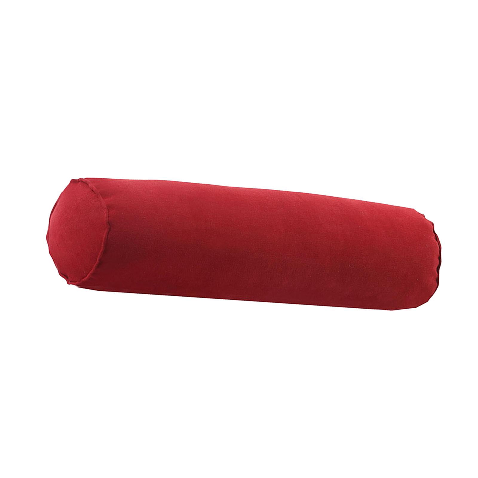 EHJRE Cervical Neck Roll Pillow Made of Hollow Cotton, Comfortable, Soft, Neck Pillow, Round Neck Roll Pillow for Abdomen, Ankles, Spine, Car, Knees Rust red
