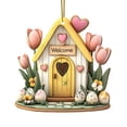 thumbnail image 2 of AZXY Easter House Ornaments for Tree, 2D Flat Acrylic Miniature Easter Hanging Decorations, Welcome Cottage with Easter Eggs Ornaments for Small Tree, Easter Party & Home Indoor Outdoor Decor, 2 of 7