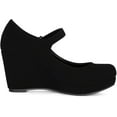 thumbnail image 5 of Chariot & Co Women's Mary Jane Platform Wedge Pumps, Comfort Cushion Ankle Strap, Black, Size 10, 5 of 6