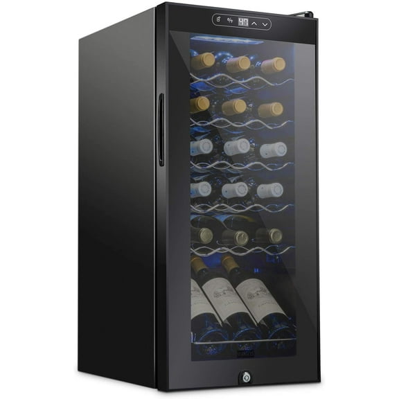 Schmecke 18 Bottle Wine Cooler - Freestanding, Glass Door, Compact Wine Storage