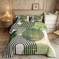 thumbnail image 2 of Meiyoeat Boho Tropical Leaf Full Size Comforter Sets 3-Piece for Teens,Geometric Art Bedding Comforter Set,Green Gold,Reversible,1 Comforter and 2 Pillowcases,1 Comforter and 2 Pillowcases, 2 of 6