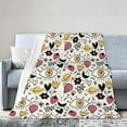 thumbnail image 1 of DouZhe Ultra-Soft Micro Fleece Lightweight Flannel Bed Blanket, Eye Strawberry Romantic Doodle Print Cozy Warm Throw Blankets, 50"x40", 1 of 7