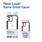 onn Dual-Layer Phone Case for iPhone 12 / iPhone 12 Pro - Black/Clear