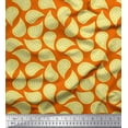 thumbnail image 1 of Soimoi Orange Cotton Duck Fabric Artistic Leaves Print Fabric by Yard 56 Inch Wide, 1 of 3