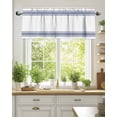 thumbnail image 2 of Farmhouse Blue Valances for Windows Stripes Decoration Valance Rod Pocket Light Filtering Short Window Treatments Curtains for Kitchen Bathroom Living Room Bedroom, 1 Panel, 54 x 18 Inch, 2 of 7