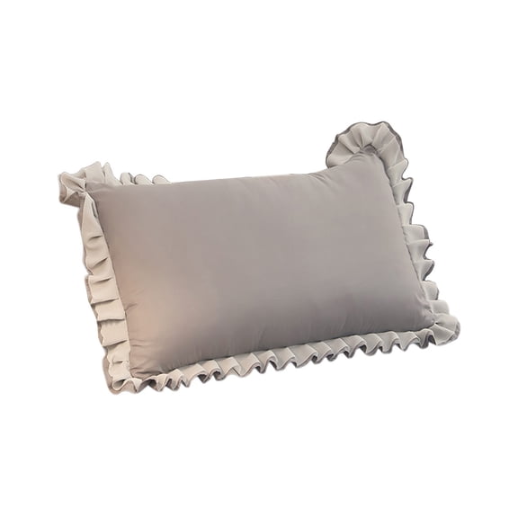 STPToys Ruffled Pillow Cases,Standard Pillow Shams Brushed Microfiber Edge Ruffled Soft Pillow Cover for Bedding Decor - Gray