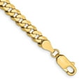 thumbnail image 6 of 14K Yellow Gold 4.75mm Beveled Curb Chain Bracelet Size 7, 6 of 7