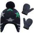 thumbnail image 1 of Ensemble Bonnet d'Hiver et Mitaines pour Bébé Fille et Tout-Petit, Bonnet Tricoté Chaud avec Rabat d'Oreille en Polaire pour Garçons Nourrissons, 1 of 6