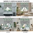 thumbnail image 3 of Green Eucalyptus Leaves Swag Curtains for Kitchen/Bedroom/Living Room, Summer Botanical Daisy Black Plaid Scalloped Curtains 63 Inch Long, Window Swag Topper Curtains Valances 2 Panels Set 36"x63", 3 of 8