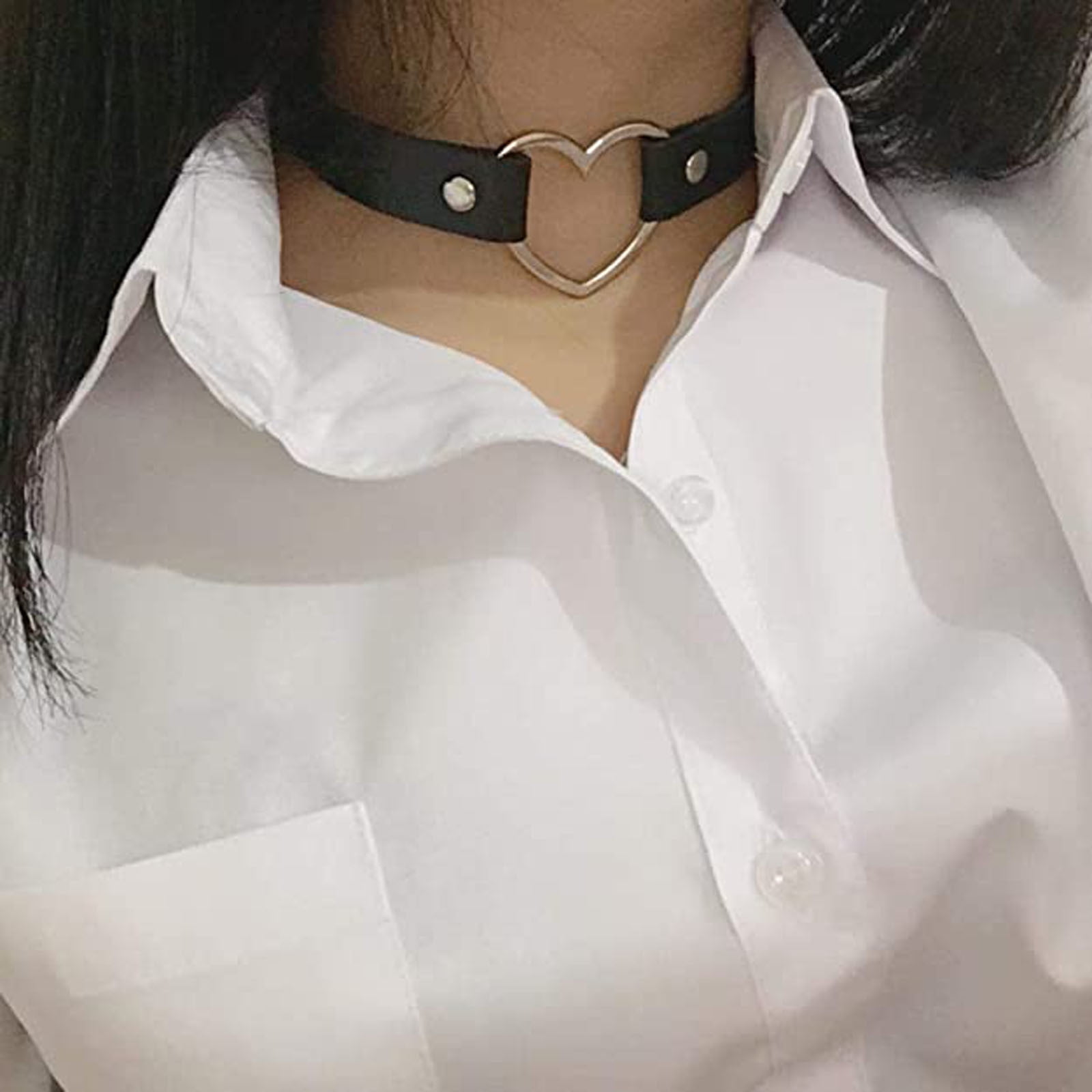 CXK99 on Clearance Punk Leather Neck Chain, Heart Jewelry