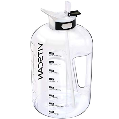 1 Gallon Water Bottle with Straw Motivational Water Bottle with Time Marker Large Water Bottle 128 Oz Water Bottle Big Water Jug for Sports Water Bottles Green 
