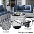 thumbnail image 7 of UDPATIO Patio Furniture Sets, Modular Rattan Outdoor Patio Sectional Furniture Sofa Set, Wicker Patio Conversation Set for Backyard, Deck w/Coffee Table,9PC Grey/Blue (Include Sofa Cover), 7 of 7