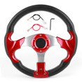 thumbnail image 1 of Volant de voiture de course 320 mm/12,5 pouces avec bouton de klaxon, PVC rouge, pièce modifiée universelle, 1 of 4