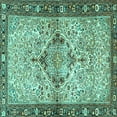 thumbnail image 1 of Ahgly Company Indoor Square Persian Turquoise Blue Traditional Area Rugs, 6' Square, 1 of 4