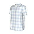 thumbnail image 2 of Balery Blue Checkboard Baseball Jersey for Men Casual Button Down Shirts Short Sleeve Active Team Sports Uniform-Medium, 2 of 9