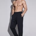 thumbnail image 5 of Amkhujs Mens Casual Pants Breathable Mesh Full Length Taper Jogger Pants Drawstring Elastic Waist Lightweight Sweatpants, 5 of 8