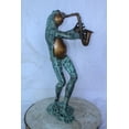 thumbnail image 4 of Nifao Musical Frog Playing Saxophone14" x 9" x 32"H – Outdoor Bronze Fountain, Garden Water Feature, 14"L x 9"W x 32"H, 4 of 12