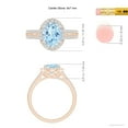 thumbnail image 5 of ANGARA Natural Oval 1.5 ct Aquamarine Split Shank Halo Ring with Diamonds in 14K Rose Gold for Women (Size-9x7mm) | March Birthstone, Anniversary, Jewelry Gift for Women | Natural Aquamarine Ring, 5 of 10
