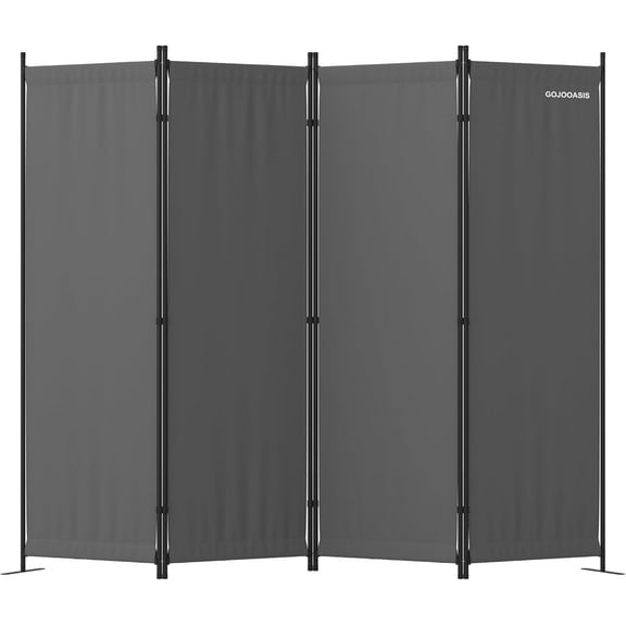 GOJOOASIS 4 Panel Room Divider Folding Privacy Screen Home Office Dorm Decor (Grey)