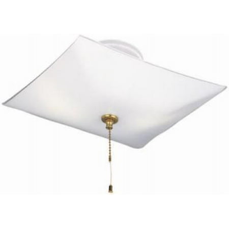 

2 Light Semi-Flush Mount Ceiling Fixture Pull Chain White Finish Only One
