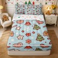 thumbnail image 3 of Erosebridal Christmas Gingerbread Zipper Queen Comforter Set with Fitted Sheet and 2 Pillowcases,Happy Xmas Zipper Bedding Set,Green Red Blue,Reversible, 3 of 7