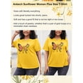 thumbnail image 6 of Anbech Butterfly Sunflower Plus Size T-Shirts for Women Graphic Butterfly Believe Yourself Sunflower Print Oversize Short Sleeves T-Shirt with Round Neck, 6 of 9
